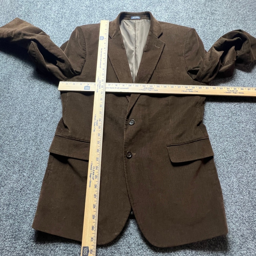 Stafford Signature Mens 44R Brown Corduroy Blazer Sportcoat Elbow Patches Jacket - Picture 6 of 16